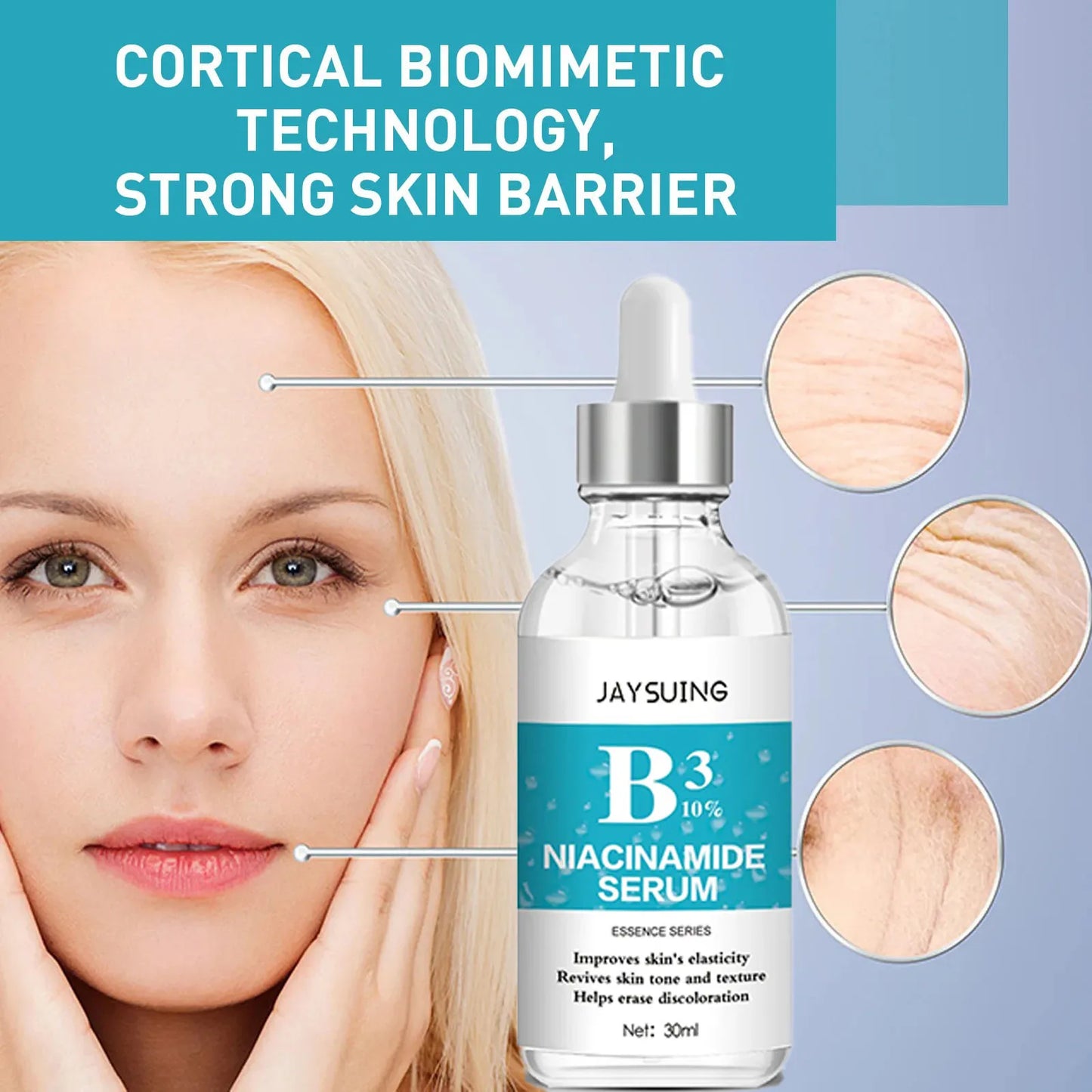 Nicotinamide Anti Wrinkle Serum Collagen Lifting Firming Fine Lines Repair Face Essence Smooth Facial Skin Care Anti-Aging Serum