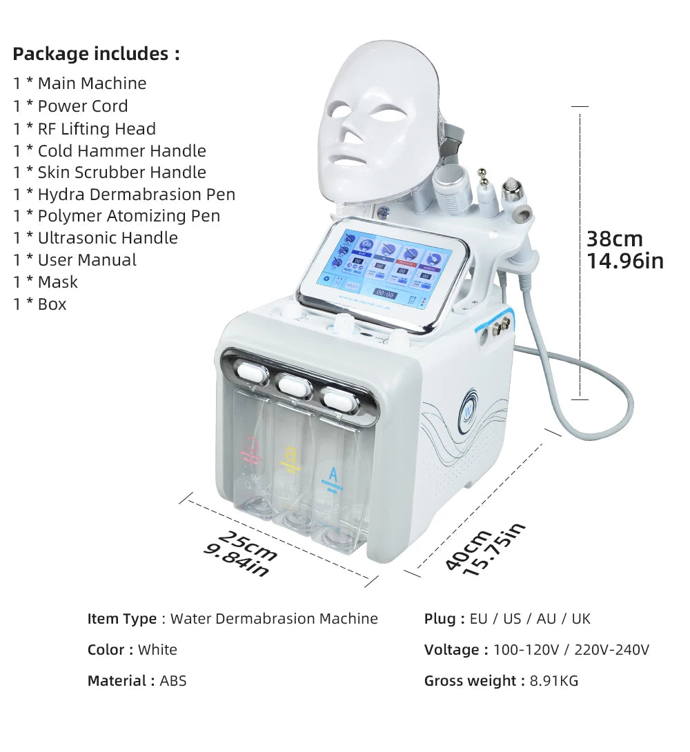 Hydro Water Oxygen Jet Peel Machine Oxy Spray Facial Machine Face Cleaning RF Lifting Dermabrasion Skin Care Beauty Device Spa