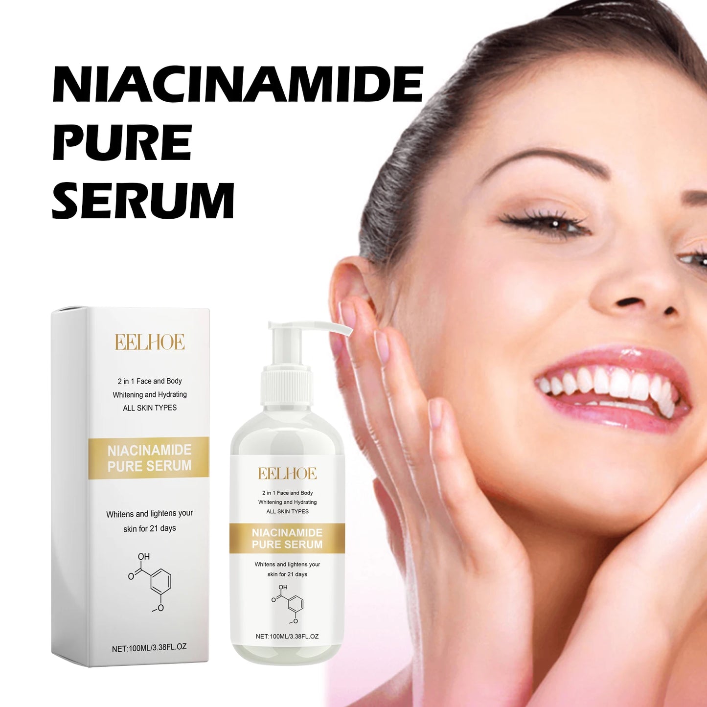 100ml Niacinamide Serum For Face Soothe Blemishes, Pore Reducer, Redness Hydrating Highlight Facial Serum Anti Dullness Skincare